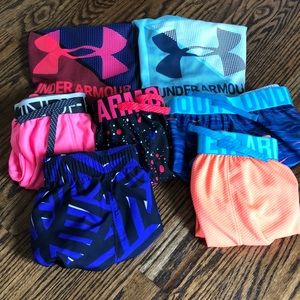 LOT 7 UnderArmour YXL 5 Shorts 2 Shirts Like new